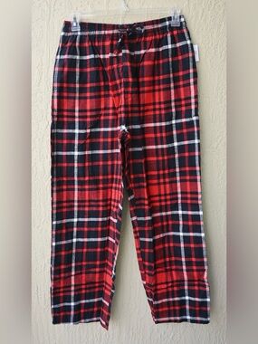 Andrew Scott Loungewear Men's Red and Black Plaid 100% Cotton Pajama Pants